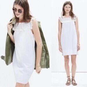 Madewell White Fringe Shift Dress. Sz: 4